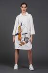 Buy_Samant Chauhan_White Cotton Collared Raw Form Designer Shirt Dress _at_Aza_Fashions