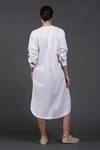 Shop_Samant Chauhan_White Cotton Round Neck Crimson Burst Shirt Dress _at_Aza_Fashions