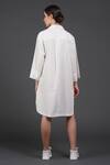 Shop_Samant Chauhan_White Cotton Collared Scarlet Bloom Shirt Dress _at_Aza_Fashions