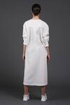 Shop_Samant Chauhan_White Cotton Crew Neck Calm Blue Rock Shirt Dress _at_Aza_Fashions