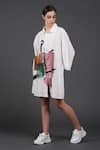 Samant Chauhan_White Cotton Collared Sculpted Hue Shirt Dress _Online_at_Aza_Fashions