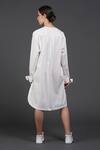 Shop_Samant Chauhan_White Cotton Round Neck Serene Stone Shirt Dress _at_Aza_Fashions