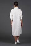 Shop_Samant Chauhan_White Cotton Collared Spiky Style Shirt Dress _at_Aza_Fashions