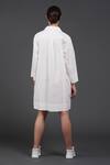 Shop_Samant Chauhan_White Cotton Collared Intricate Ink Shirt Dress _at_Aza_Fashions