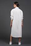 Shop Samant Chauhan White Cotton Collared Dynamic Blue Shirt Dress at Aza Fashions Shop_Samant Chauhan_White Cotton Collared Dynamic Blue Shirt Dress _at_Aza_Fashions