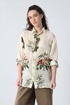 Buy_Samant Chauhan_Beige Linen Collared Garden Shirt _Online_at_Aza_Fashions