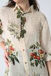 Samant Chauhan_Beige Linen Collared Garden Shirt _at_Aza_Fashions