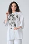 Buy_Samant Chauhan_White Cotton Collared Branch Bloom Designer Shirt _at_Aza_Fashions
