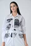 Buy Samant Chauhan White Cotton Collared Black Stone Print Shirt at Aza Fashions Buy_Samant Chauhan_White Cotton Collared Black Stone Print Shirt _at_Aza_Fashions