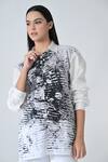 Buy_Samant Chauhan_White Cotton Collared Shatter Ink Designer Shirt _at_Aza_Fashions