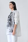 Buy_Samant Chauhan_White Cotton Collared Shatter Ink Designer Shirt _Online_at_Aza_Fashions