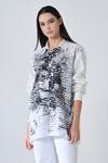Shop_Samant Chauhan_White Cotton Collared Shatter Ink Designer Shirt _Online_at_Aza_Fashions