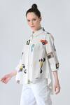 Buy_Samant Chauhan_White Cotton Collared Past Scribble Shirt 