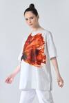 Shop_Samant Chauhan_White Cotton Round Neck Crimson Garden Printed Top _Online_at_Aza_Fashions