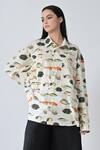 Buy_Samant Chauhan_Off White Cotton Collared Ocean Drift Printed Shirt _at_Aza_Fashions