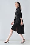 Buy_Samant Chauhan_Black Cotton Collared Floral Print Shirt Dress _Online_at_Aza_Fashions