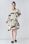 Buy_Samant Chauhan_Beige Cotton Collared Brown Tone Shirt Dress _Online_at_Aza_Fashions