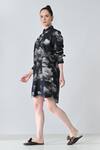 Shop_Samant Chauhan_Black Cotton Collared Blur Rose Print Shirt _Online_at_Aza_Fashions