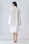Shop_Samant Chauhan_White Cotton Collared Leaf Patch Shirt Dress _at_Aza_Fashions