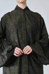 Samant Chauhan_Green Cotton, Viscose Collared Olive Shirt Dress _at_Aza_Fashions