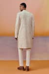 Shop_Mishru_Ivory Embroidery Troy Sherwani Set _at_Aza_Fashions