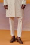 Buy_Mishru_Ivory Embroidery Troy Sherwani Set _Online_at_Aza_Fashions