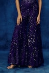 Buy_Mishru_Purple Tulle Sequins Sweetheart Neck Pia Corset And Sharara Set _Online_at_Aza_Fashions