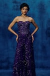 Shop_Mishru_Purple Tulle Sequins Sweetheart Neck Pia Corset And Sharara Set _at_Aza_Fashions