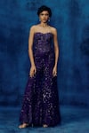 Buy_Mishru_Purple Tulle Sequins Sweetheart Neck Pia Corset And Sharara Set _at_Aza_Fashions