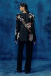 Shop_Mishru_Black Silk, Tweed Embroidery Square Neck Rini Designer Blazer Set _at_Aza_Fashions