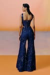 Shop_Mishru_Navy Tulle Sequins, Embroidery Square Neck Blue Pia Sharara Set _at_Aza_Fashions