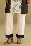 Shop_Midori By Sgv_Off White Cotton, Silk, Chanderi, Organza Sequins Round Neck Scalp Kurta Set _Online_at_Aza_Fashions