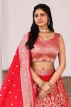 Shop_Naaritva India_Fuchsia Silk Zari Handwoven Lehenga Set _Online_at_Aza_Fashions