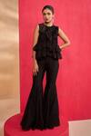 Buy Aakansha Gupta Black Organza, Shantoon Stones Round Neck Skye Co-ord Set at Aza Fashions Buy_Aakansha Gupta_Black Organza, Shantoon Stones Round Neck Skye Co-ord Set _at_Aza_Fashions
