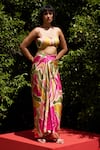 Buy_Zwaan_Beige Linen Sweetheart Neck Mari Printed Bustier _at_Aza_Fashions