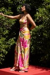 Buy_Zwaan_Beige Linen Sweetheart Neck Mari Printed Bustier _Online_at_Aza_Fashions