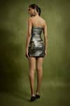 Shop_Babita Malkani_Black Georgette Off-shoulder Foil Strapless Dress _at_Aza_Fashions