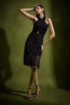 Buy_Babita Malkani_Black Tulle Halter Neck Designer Dress _at_Aza_Fashions