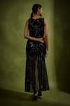 Shop_Babita Malkani_Black Tulle Sequins Round Neck Designer Gown _at_Aza_Fashions
