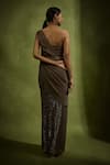Shop_Babita Malkani_Brown Crepe, Tulle Sequins Sweetheart Neck Designer Gown _at_Aza_Fashions