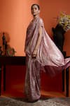 Shop_Babita Malkani_Pink Georgette Open , Square Dark Shimmer Cape Set _Online_at_Aza_Fashions