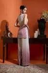 Shop_Babita Malkani_Pink Georgette Sequins, Embroidery Round Neck Ombre Kurta Set _at_Aza_Fashions