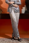 Buy_Babita Malkani_Black Georgette Sequins Ombre Blazer And Pant Set _Online_at_Aza_Fashions