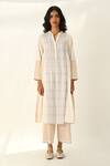 Payal Pratap_Ivory Handloom Cotton Collared Tunic _Online_at_Aza_Fashions