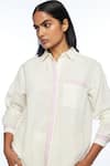 Buy_Payal Pratap_Ivory Handloom Cotton, Linen Collared Fargesiana Shirt _Online_at_Aza_Fashions
