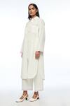 Buy_Payal Pratap_Ivory Handloom Cotton, Linen Collared Tunic _Online_at_Aza_Fashions