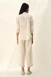 Shop_Payal Pratap_Ivory Handloom Cotton Embroidery Collared Rugosa Smocking Top _at_Aza_Fashions