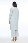 Shop_Payal Pratap_Blue Handloom Cotton Collared Powder Mollis Smocking Tunic _at_Aza_Fashions