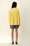 Shop_Payal Pratap_Yellow Cotton Collared Lemon Handloom Smocking Shirt _at_Aza_Fashions