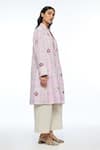 Buy_Payal Pratap_Purple Linen, Cotton Embroidery Notched Neck Checkered Designer Jacket _Online_at_Aza_Fashions